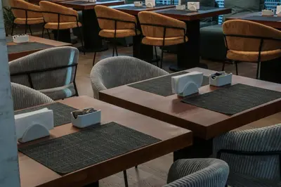 a row of tables and chairs in a restaurant at Best Western Plus Lozenetz Hotel in Sofia
