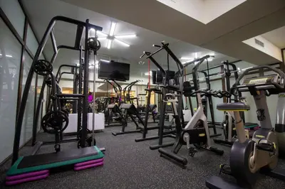 a gym with a bunch of exercise bikes in it at Wellness Hotel Bulgaria in Bansko