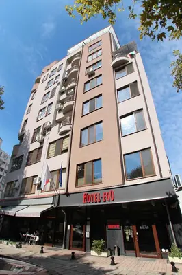 a tall building on a street in front of a building at Hotel Ego - Free Parking - Top Central Location in Plovdiv