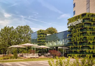 an office building with a vertical garden at Hilton Sofia in Sofia