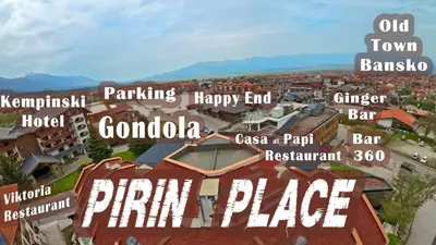 a map of a city with lots of signs at PIRIN PLACE Bansko in Bansko
