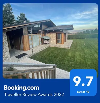 a rendering of a house with a lawn at Pirin Golf Villa Emila in Bansko