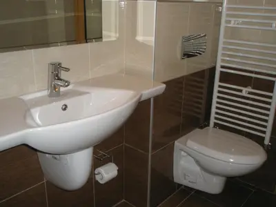 a bathroom with a sink and a toilet at BLOCK 531 ApartHouse BLOCK 533 in Sofia