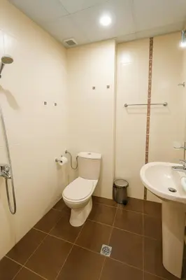 a bathroom with a toilet and a sink at Hotel Avis in Sandanski