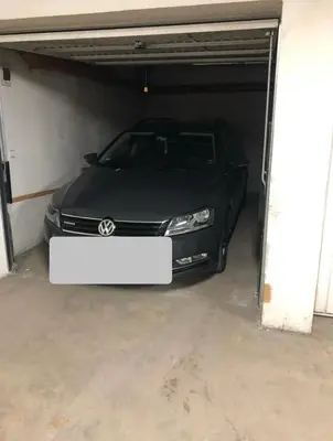 a car is parked inside of a garage at Rakovski Apartment GN / FREE GARAGE in Sofia