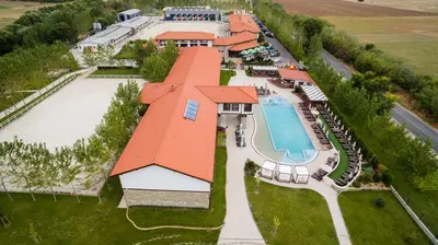 an aerial view of a resort with a swimming pool at Boutique Complex Trakiets in Zhitnitsa