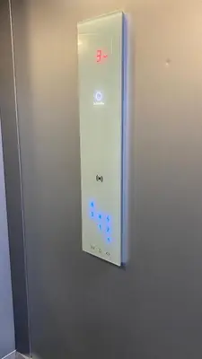 a control panel on the wall of a elevator at Modern Apartment with Parking next to Bulgaria Mall in Sofia