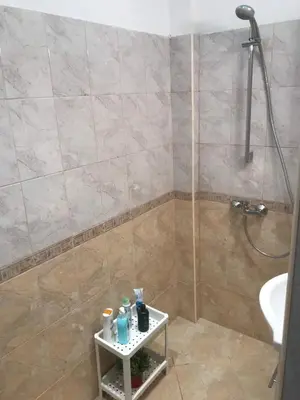a bathroom with a shower and a sink at Your Space in Sofia in Sofia