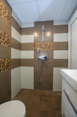 a bathroom with a shower and a toilet at Sunpark Studios in Sandanski