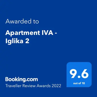 a screenshot of a phone with the text awarded to experiment ivva in jk at Apartment IVA - Iglika 2 in Borovets