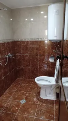 a bathroom with a toilet and a sink at Стаи за гости Дончо Войвода in Koprivshtitsa