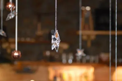 a star hanging from strings in a restaurant at EskiZ - Our stone home in Chepelare