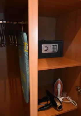 a shelf with a radio and a box on it at Studio Villa Park Premium in Borovets