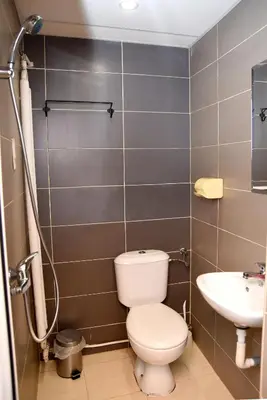 a bathroom with a toilet and a sink at Santa Sofia in Sofia