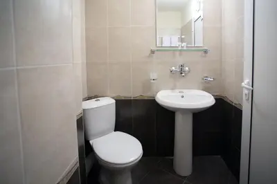 a bathroom with a toilet and a sink at Family Hotel Diana in Sofia