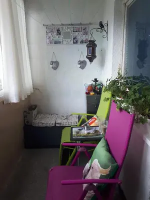 a small room with a desk and a chair at Tulips - Room for travelers, close to the Airport, transport possible in Sofia