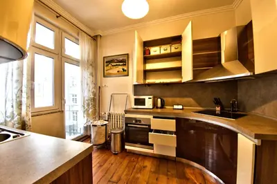 a kitchen with a sink and a counter top at 66 in Sofia in Sofia