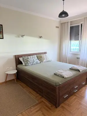 a bedroom with a large bed in a room at Valentina Bg Apartment in Sofia