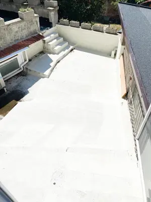 a view of the side of a white roof at CENTER APARTMENT PLOVDIV in Plovdiv