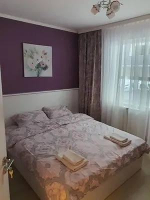 a bedroom with a bed and a window at GUEST SUITE Narodno horo in Sofia