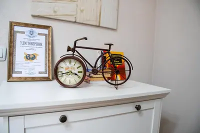 a bike sitting on top of a dresser at Infinity Boutique Apartments in Bansko