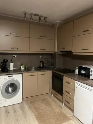 a kitchen with a washing machine and a dishwasher at Paradise dreams Velingrad in Velingrad