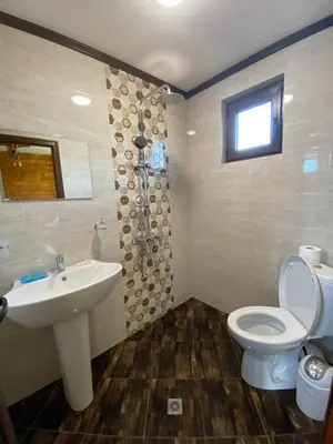 a bathroom with a sink and a toilet at Тихият кът in Sapareva Banya