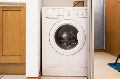 a white washer and dryer in a kitchen at TOP CENTER Designer studio 1 minute to NDK&Vitosha by Flat Mаnager in Sofia