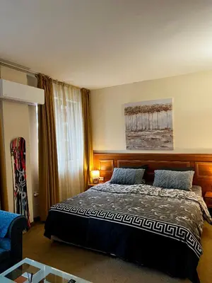 a bedroom with a large bed in a room at Luxury studio in Bansko