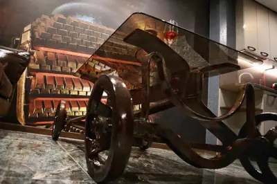 an old cart on display in a museum at HIDDEN BANK: Digger's Dream in Plovdiv