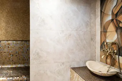 a bathroom with a tub and a sink and a shower at Hotel Niken in Pamporovo