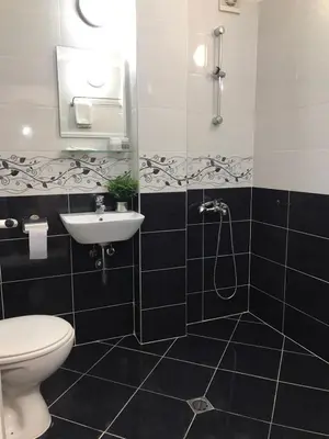 a bathroom with a toilet and a sink at EU metro station, City Center, lovely 3-bedroom apartment, free parking in Sofia