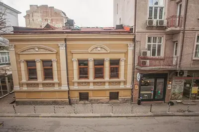an old building on the corner of a street at Sofia center, Shishman street bijou in Sofia