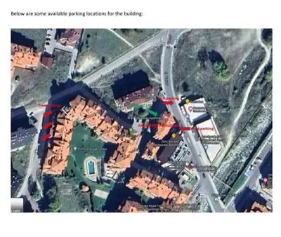 a map of a city with a red line at Gondola studio ENA in Bansko