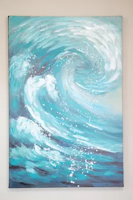 a painting of a wave in the ocean at WOW studios for rent - bul Montevideo 25A - B in Sofia