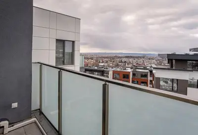 a balcony with a view of a city at Sunny & Stylish Brand new 2bdr Apartment + Parking in Sofia