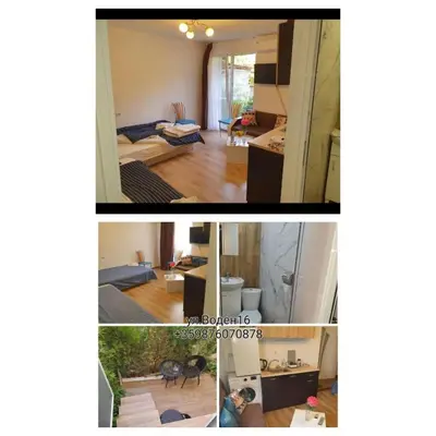 two pictures of a living room and a bedroom at THE CENTER Apartments Comfort 3 in Sandanski
