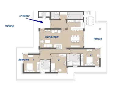 a floor plan of a house at MAGNET - private chalet in Razlog