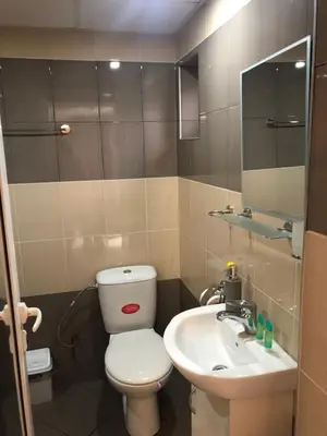 a small bathroom with a toilet and a sink at Къща ИВОНА in Sapareva Banya