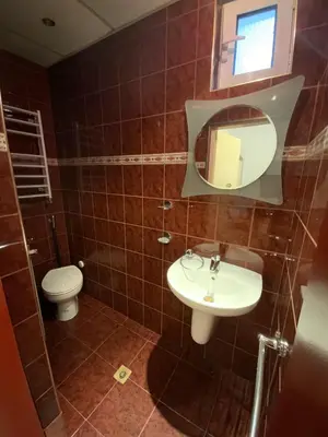 a bathroom with a toilet and a sink and a mirror at 113 in Sofia with 2BR and 2 full bath in Sofia