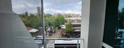 a view of a city street from a balcony at Colonel apartment 941 in Sofia