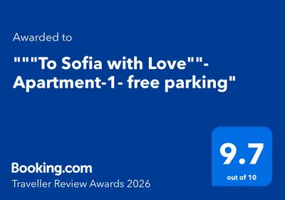 a blue sign that says to santa with love apartment free parking at 