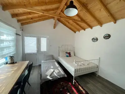 a small room with a bed and a table at Cozy Home in Ardino in Ardino