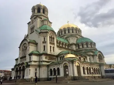 a large building with two domes on top of it at Top Center Studio 1 in Sofia