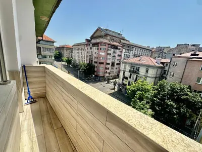 a view of a city from the balcony of a building at Central Vista Apartment by MIT in Sofia
