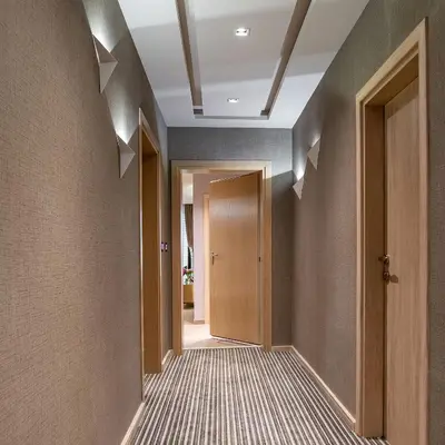 a corridor of a hallway with at City Park Inn Apartment Cortona in Plovdiv
