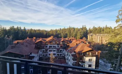a view from the balcony of a resort at B55 Studio in Borovets