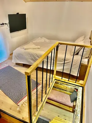 a bedroom with a bunk bed in a room at Balloon Boutique House, City Centre in Plovdiv