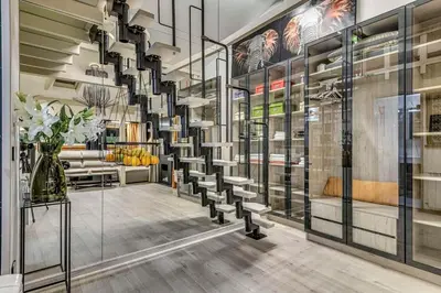 a store with a large chandelier in a room at Top 5 - Loft - Top Location - Designer Interior in Sofia